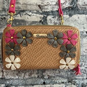 Buxton Gorgeous raised flower detail crossbody:with removable straps NWOT